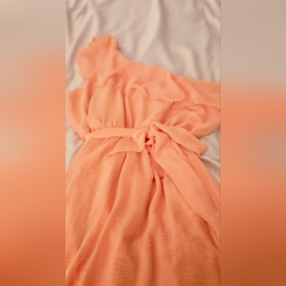 One shoulder dress.